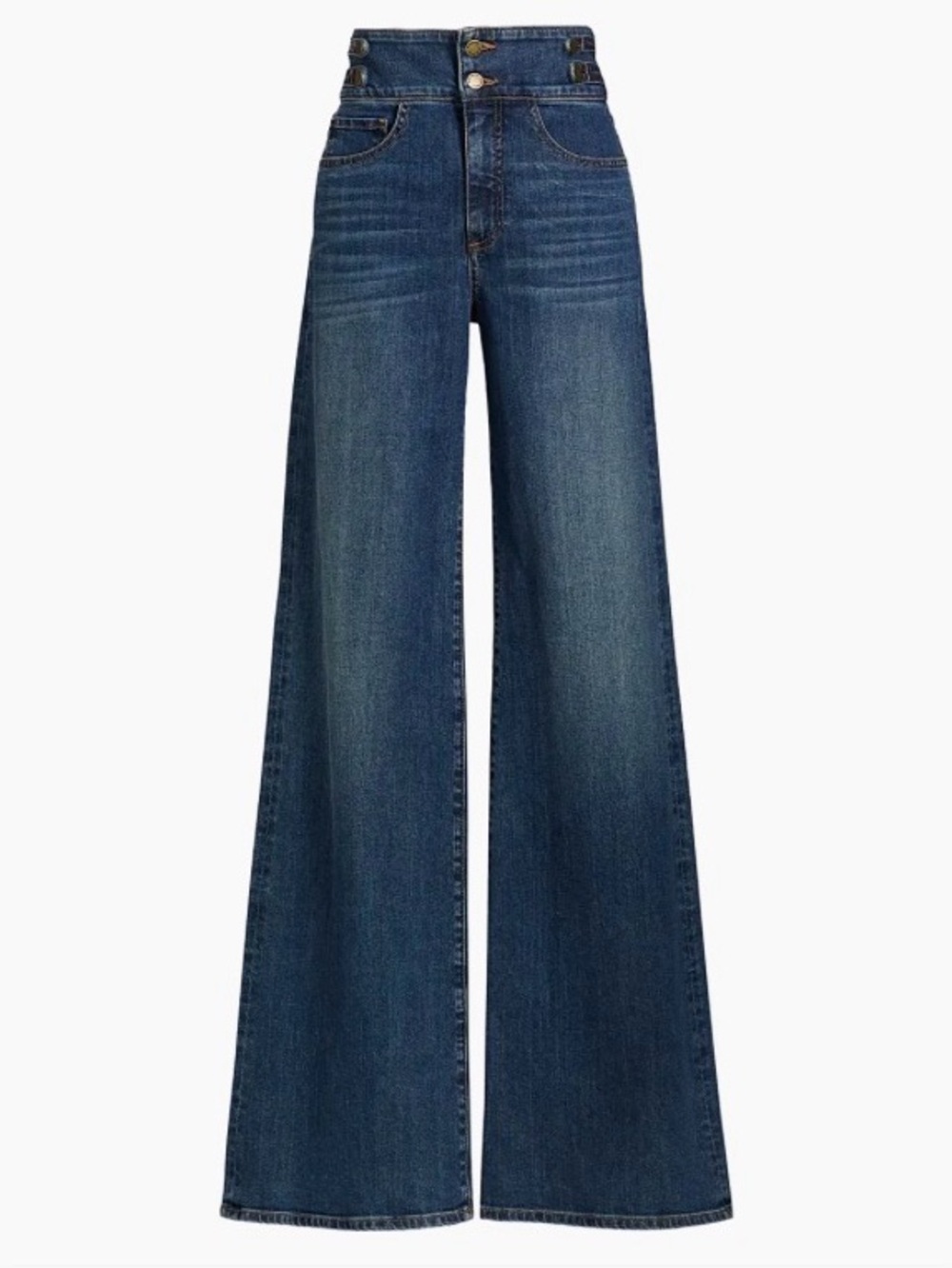 Ramy Brook Dark Blue High-Waist Wide Leg Jeans - Picture 15 of 15